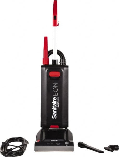 Sanitaire - Single Motor Quiet & Upright Vacuum Cleaner - 12" Cleaning Width, 10" Amps, Ergonomic Handle, Black - A1 Tooling