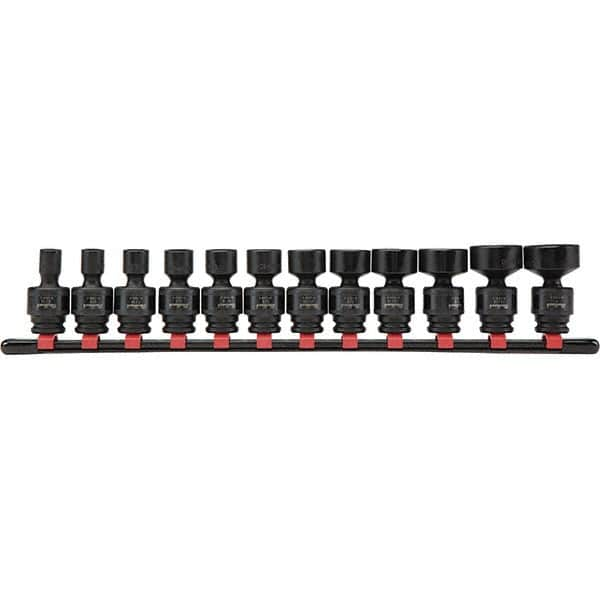 Blackhawk by Proto - 12 Piece 3/8" Drive Impact Socket Set - 6 Points, 5/16" to 1" Range, Inch Measurement Standard - A1 Tooling