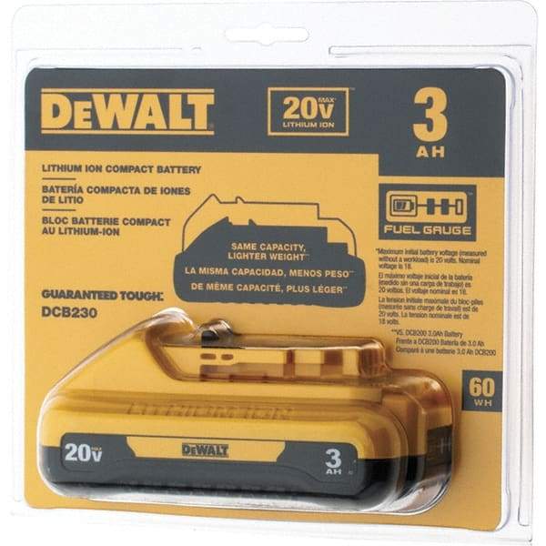 DeWALT - 20 Volt Lithium-Ion Power Tool Battery - 3 Ahr Capacity, 1 hr Charge Time, Series 20V Max - A1 Tooling