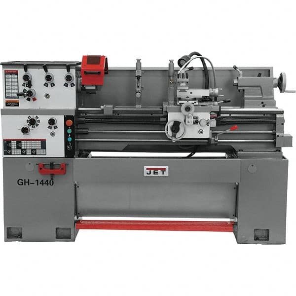 Jet - 14" Swing, 40" Between Centers, 230 Volt, Single Phase Bench Lathe - 5MT Taper, 3 hp, 40 to 1,800 RPM, 1-1/2" Bore Diam, 46" Deep x 28" High x 74-5/8" Long - A1 Tooling