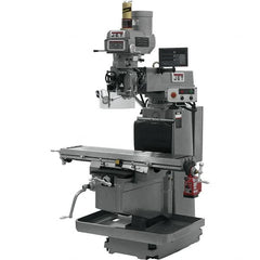 Jet - 54" Table Width x 12" Table Length, Variable Speed Pulley Control, 3 Phase Knee Milling Machine - NST40 Spindle Taper, 5 hp - A1 Tooling