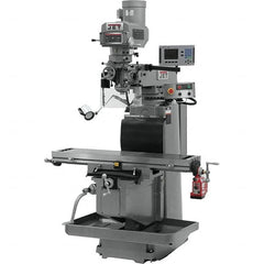 Jet - 54" Table Width x 12" Table Length, Variable Speed Pulley Control, 3 Phase Knee Milling Machine - R8 Spindle Taper, 5 hp - A1 Tooling