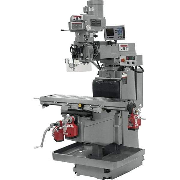 Jet - 54" Table Width x 12" Table Length, Variable Speed Pulley Control, 3 Phase Knee Milling Machine - NST40 Spindle Taper, 5 hp - A1 Tooling