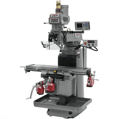 Jet - 54" Table Width x 12" Table Length, Variable Speed Pulley Control, 3 Phase Knee Milling Machine - NST40 Spindle Taper, 5 hp - A1 Tooling