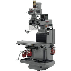 Jet - 54" Table Width x 12" Table Length, Variable Speed Pulley Control, 3 Phase Knee Milling Machine - R8 Spindle Taper, 5 hp - A1 Tooling