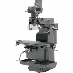 Jet - 54" Table Width x 12" Table Length, Variable Speed Pulley Control, 3 Phase Knee Milling Machine - R8 Spindle Taper, 5 hp - A1 Tooling