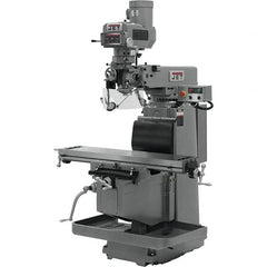 Jet - 54" Table Width x 12" Table Length, Electronic Variable Speed Control, 3 Phase Knee Milling Machine - NST40 Spindle Taper, 5 hp - A1 Tooling