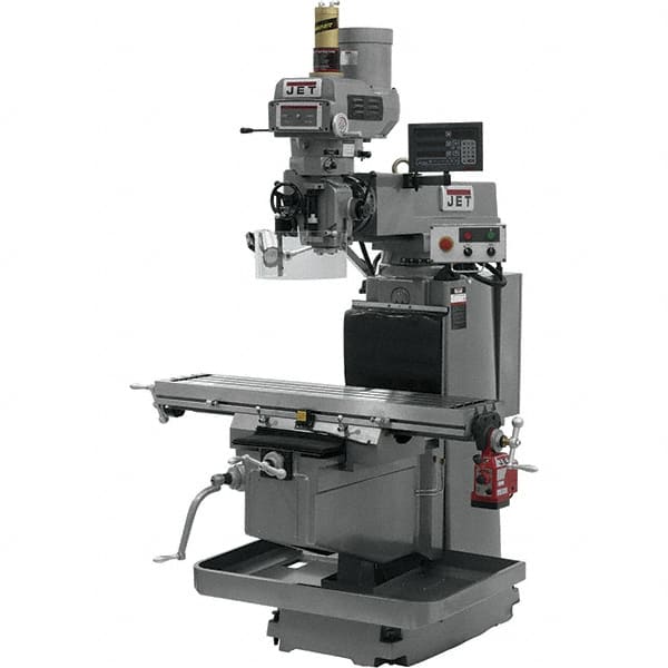 Jet - 54" Table Width x 12" Table Length, Electronic Variable Speed Control, 3 Phase Knee Milling Machine - NST40 Spindle Taper, 5 hp - A1 Tooling