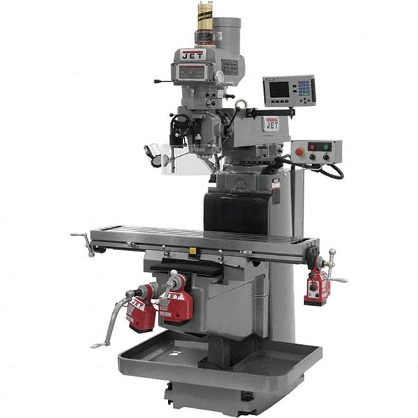 Jet - 54" Table Width x 12" Table Length, Electronic Variable Speed Control, 3 Phase Knee Milling Machine - NST40 Spindle Taper, 5 hp - A1 Tooling