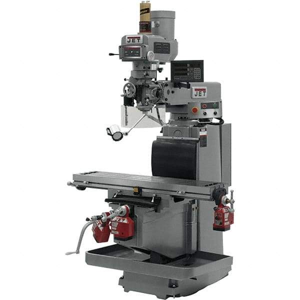 Jet - 54" Table Width x 12" Table Length, Electronic Variable Speed Control, 3 Phase Knee Milling Machine - R8 Spindle Taper, 5 hp - A1 Tooling