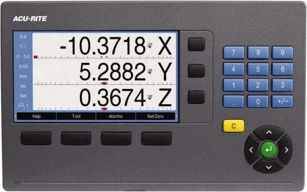 Acu-Rite - 2 Axis, 6" X-Axis Travel, 18" Y-Axis Travel, Grinding DRO System - 5µm Resolution, 5µm Accuracy, LCD Color Display - A1 Tooling