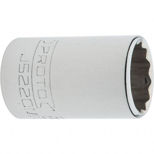 Proto - 3/8" Drive, Intermediate Hand Socket - 12 Points, 1-25/32" OAL, Steel, Full Polish Finish - A1 Tooling