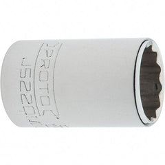 Proto - 3/8" Drive, Intermediate Hand Socket - 12 Points, 1-25/32" OAL, Steel, Full Polish Finish - A1 Tooling