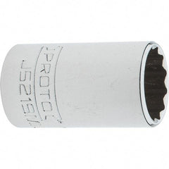 Proto - 3/8" Drive, Intermediate Hand Socket - 12 Points, 1-25/32" OAL, Steel, Full Polish Finish - A1 Tooling