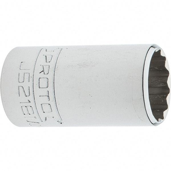 Proto - 3/8" Drive, Intermediate Hand Socket - 12 Points, 1-25/32" OAL, Steel, Full Polish Finish - A1 Tooling