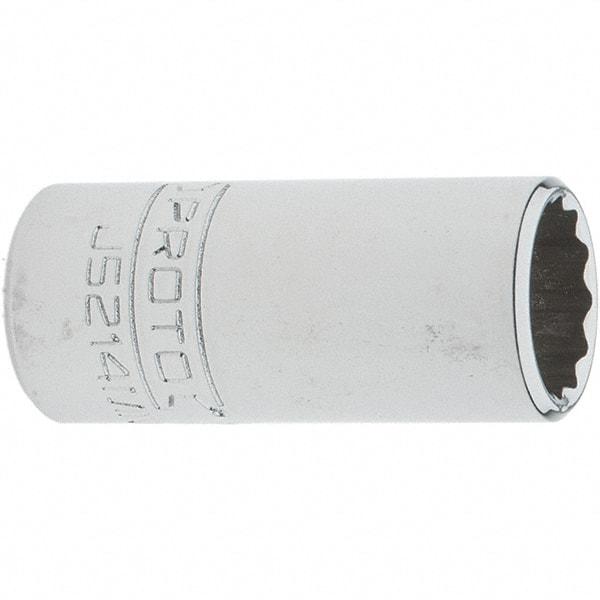 Proto - 3/8" Drive, Intermediate Hand Socket - 12 Points, 1-25/32" OAL, Steel, Full Polish Finish - A1 Tooling