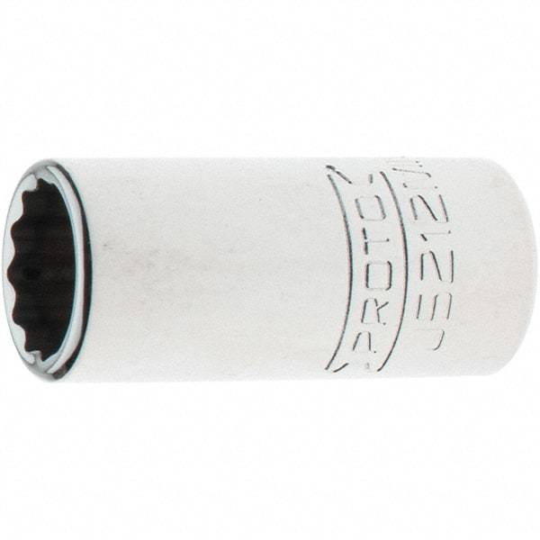 Proto - 3/8" Drive, Intermediate Hand Socket - 12 Points, 1-33/64" OAL, Steel, Full Polish Finish - A1 Tooling