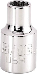 Proto - 5/16", 3/8" Drive, Intermediate Hand Socket - 12 Points, 1-15/64" OAL, Steel, Full Polish Finish - A1 Tooling