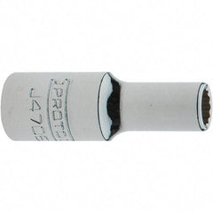 Proto - 1/4" Drive, Intermediate Hand Socket - 12 Points, 1-17/64" OAL, Steel, Full Polish Finish - A1 Tooling