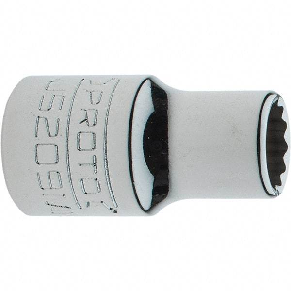 Proto - 3/8" Drive, Intermediate Hand Socket - 12 Points, 1-17/64" OAL, Steel, Full Polish Finish - A1 Tooling