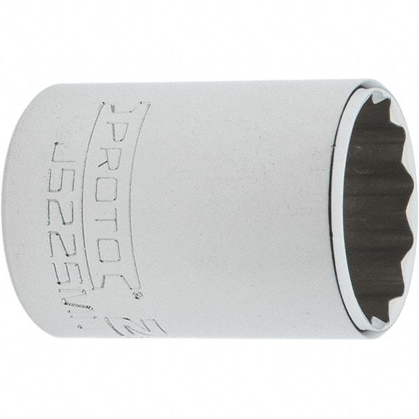 Proto - 3/8" Drive, Intermediate Hand Socket - 12 Points, 1-25/32" OAL, Steel, Full Polish Finish - A1 Tooling