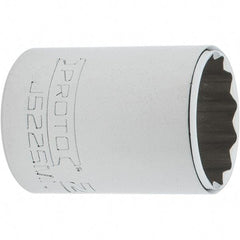 Proto - 3/8" Drive, Intermediate Hand Socket - 12 Points, 1-25/32" OAL, Steel, Full Polish Finish - A1 Tooling