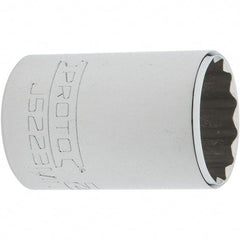 Proto - 3/8" Drive, Intermediate Hand Socket - 12 Points, 1-25/32" OAL, Steel, Full Polish Finish - A1 Tooling