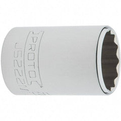 Proto - 3/8" Drive, Intermediate Hand Socket - 12 Points, 1-25/32" OAL, Steel, Full Polish Finish - A1 Tooling