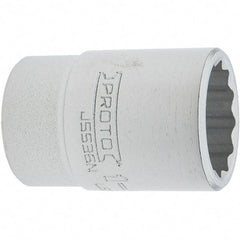 Proto - 1-1/8", 3/4" Drive, Standard Hand Socket - 12 Points, 2.335" OAL, Steel, Full Polish Finish - A1 Tooling