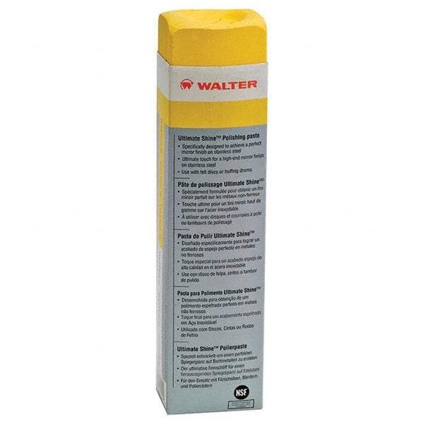 WALTER Surface Technologies - 1,300 g Polishing Compound - Compound Grade Fine, Grade 0, Yellow, For Fine Polishing, Use on Stainless Steel & Aluminum - A1 Tooling