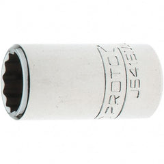 Proto - 1/2" Drive, Standard Hand Socket - 12 Points, 1-5/8" OAL, Steel, Chrome Finish - A1 Tooling