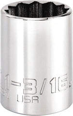 Proto - 1-3/16", 1/2" Drive, Standard Hand Socket - 12 Points, 2" OAL, Steel, Chrome Finish - A1 Tooling