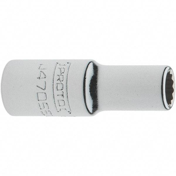 Proto - 1/4" Drive, Standard Hand Socket - 12 Points, 1-17/64" OAL, Steel, Chrome Finish - A1 Tooling