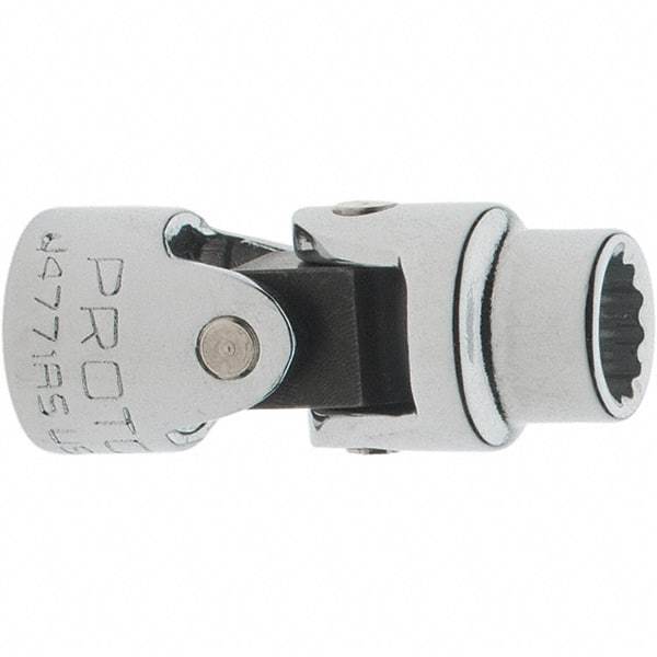 Proto - 1/4", 1/4" Drive, Standard Hand Socket - 12 Points, 1-3/8" OAL, Steel, Chrome Finish - A1 Tooling