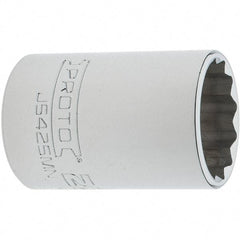 Proto - 1/2" Drive, Standard Hand Socket - 12 Points, 1-59/64" OAL, Steel, Chrome Finish - A1 Tooling