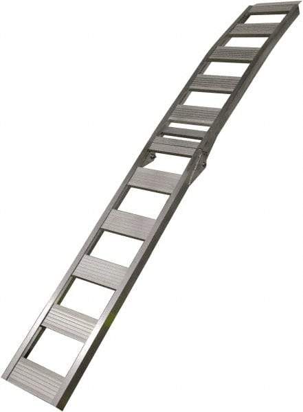 Erickson Manufacturing - 90" Long x 12" Wide, 750 Lb Capacity, Foldable Arched Truck Ramp - Aluminum, For All Vehicles - A1 Tooling