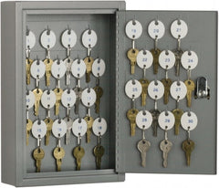 Ability One - Key Control; Type: Key Box ; Number of Keys: 30 ; Color: Gray ; Height (Inch): 12.25 ; Width (Inch): 8 ; Depth (Inch): 2.5000 - Exact Industrial Supply