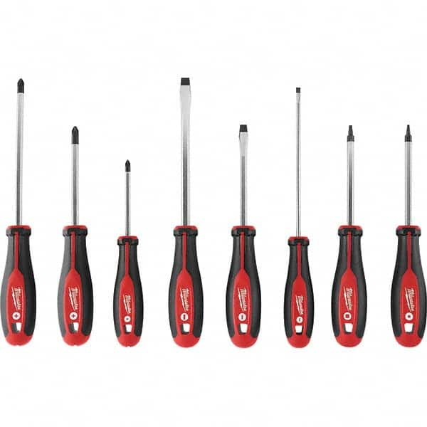 Milwaukee Tool - Screwdriver Sets Screwdriver Types Included: Philips; Slotted; Square; Torx Number of Pieces: 8 - A1 Tooling