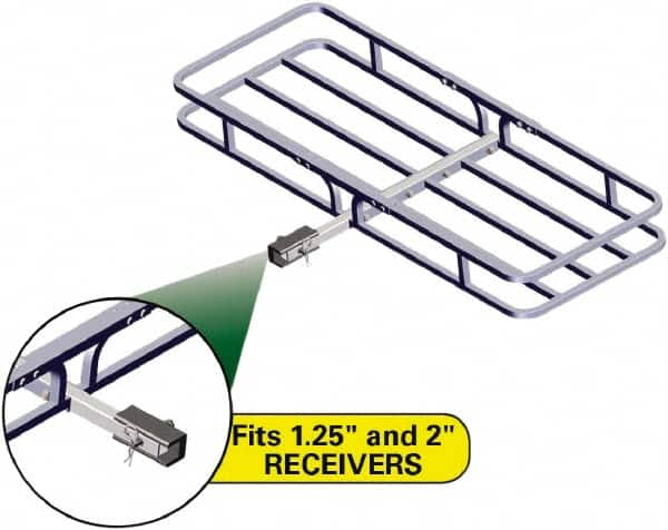 Erickson Manufacturing - Aluminum Cargo Carrier - 19-1/2" Wide x 53-1/2" Long, Silver, For Use with 1.25" Receivers & 2" Receivers - A1 Tooling