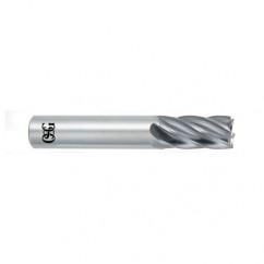 22mm Dia. x 102mm Overall Length 6-Flute Square End Solid Carbide SE End Mill-Round Shank-Center Cutting-Uncoated - A1 Tooling