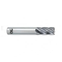 14mm Dia. x 89mm Overall Length 6-Flute Square End Solid Carbide SE End Mill-Round Shank-Center Cutting-Uncoated - A1 Tooling