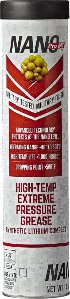 Nano Pro MT - 14 oz Cartridge Lithium High Temperature Grease - Dark Red, Extreme Pressure & High Temperature, 500°F Max Temp, NLGIG 2, - A1 Tooling