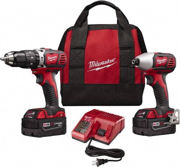 Milwaukee Tool - 18 Volt Cordless Tool Combination Kit - Includes Brushless Compact Drill/Driver & Brushless 1/4" Impact Driver, Lithium-Ion Battery Included - A1 Tooling