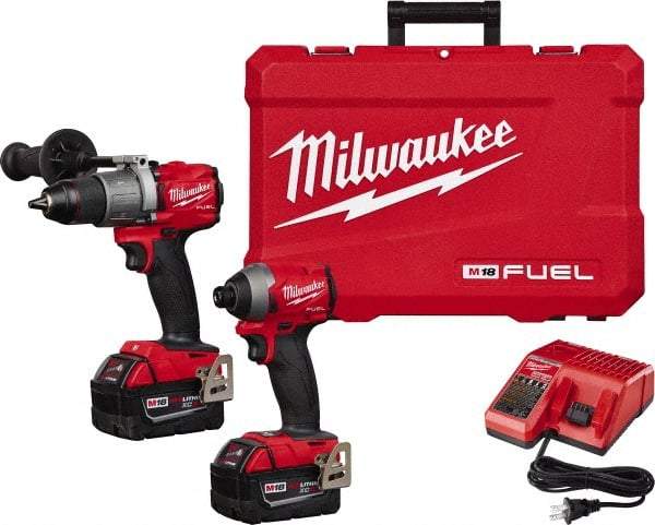 Milwaukee Tool - 18 Volt Cordless Tool Combination Kit - Includes 1/2" Brushless Hammer Drill/Driver & 1/4" Hex Impact Driver, Lithium-Ion Battery Included - A1 Tooling