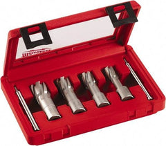 Milwaukee Tool - 4 Piece, 9/16 to 15/16" Cutter Diam, 1-3/8" Cutting Depth, Carbide-Tipped Annular Cutter Set - 9/16, 11/16, 13/16, 15/16" Cutter Diam - A1 Tooling