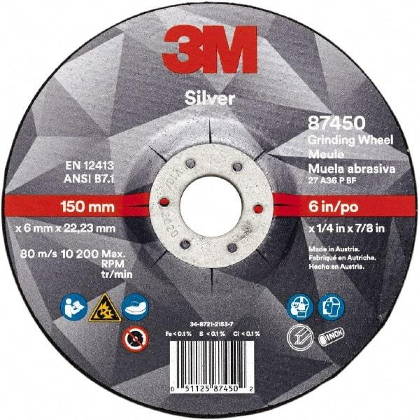 3M - Depressed-Center Wheels Wheel Diameter (Inch): 6 Wheel Thickness (Decimal Inch): 0.2500 - A1 Tooling