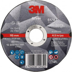 3M - 5" Ceramic Cutoff Wheel - 0.045" Thick, 7/8" Arbor, Use with Angle Grinders - A1 Tooling