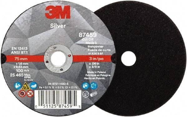 3M - 3" Ceramic Cutoff Wheel - 0.06" Thick, 3/8" Arbor, Use with Angle Grinders - A1 Tooling