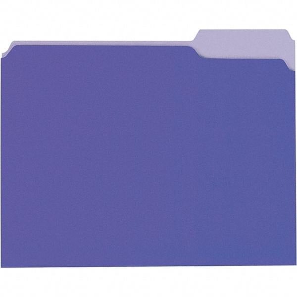 Universal One - 8-1/2 x 11", Letter Size, Violet/Light Violet, File Folders with Top Tab - 11 Point Stock, 1/3 Tab Cut Location - A1 Tooling