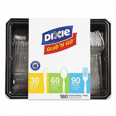 Dixie - Combo Pack, Tray w/Plastic Utensils, 90 Forks, 30 Knives, 60 Spoons - A1 Tooling